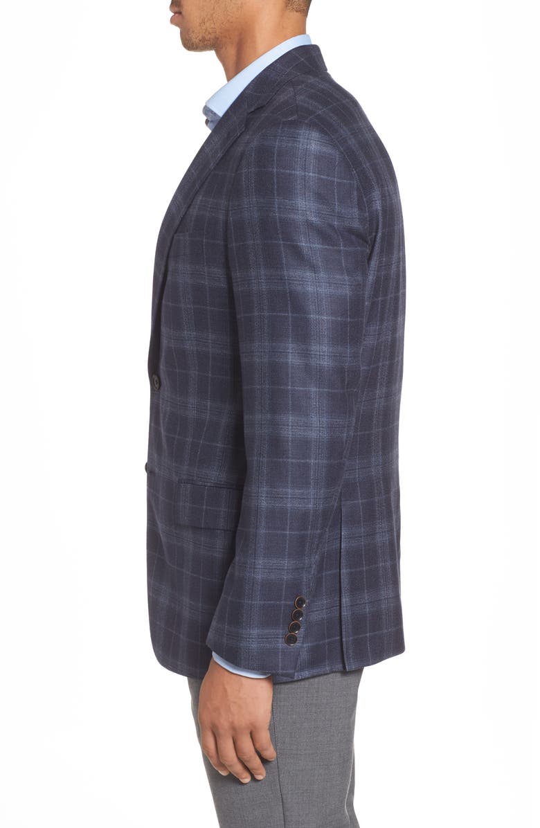 Hart Schaffner Marx Classic Fit Plaid Wool & Silk Sport Coat, Alternate, color, 