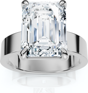 Bliss Diamond Certified 4Ct Emerald Diamond Cigar Band Engagement Ring Lab Grown