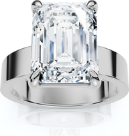 Bliss Diamond Certified 4Ct Emerald Diamond Cigar Band Engagement Ring Lab Grown