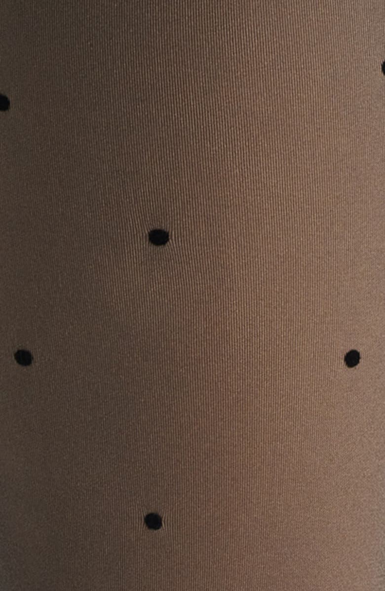Hue Polka Dot Faux Sheer Tights, Alternate, color, Black