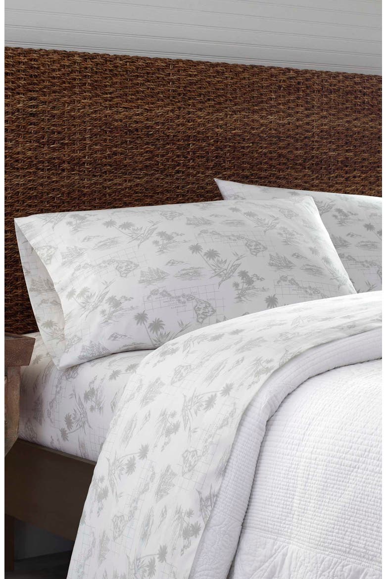 Vintage Map 200 Thread Count Sheet Set, Alternate, color, GREY