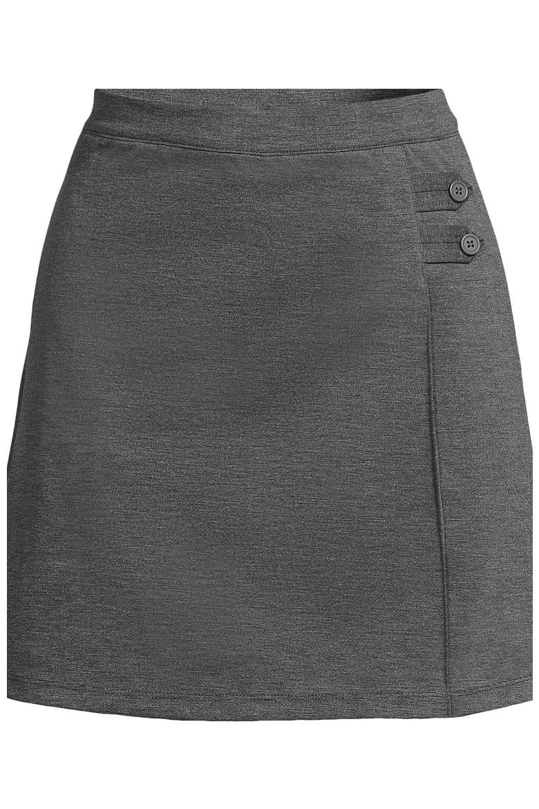Ponte A Line Skort Above the Knee, Alternate, color, Charcoal Heather