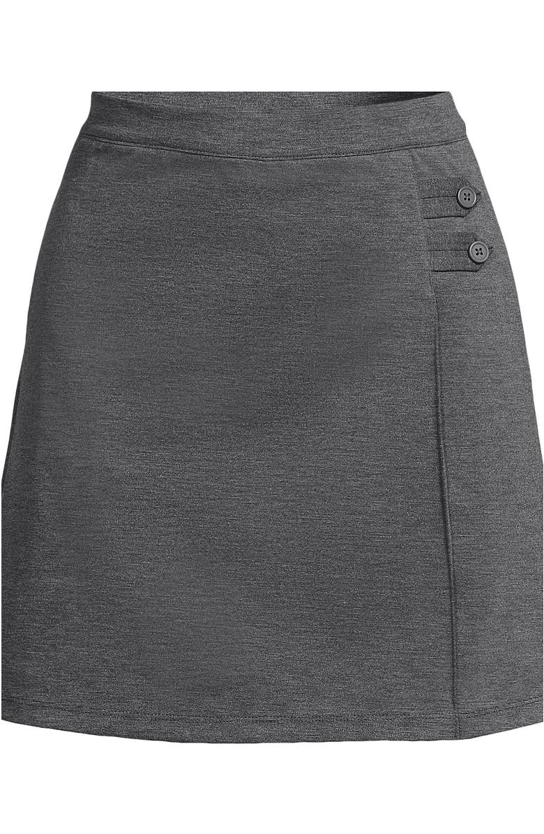 Lands' End Ponte A Line Skort Above the Knee, Alternate, color, Charcoal Heather