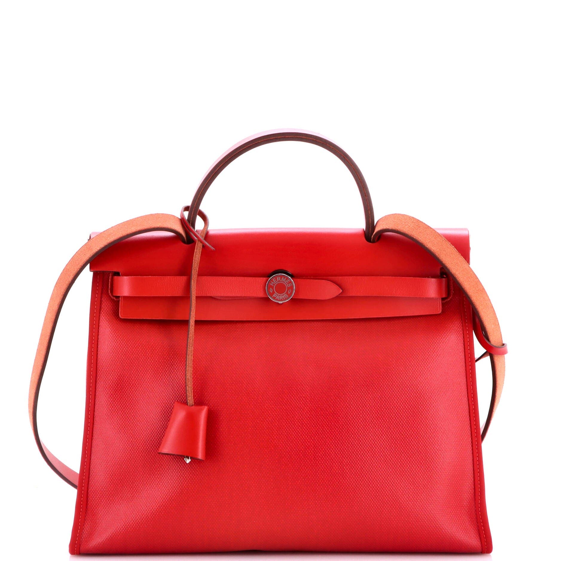 Herbag Zip Berline Vache Canvas and Leather 31, Main, color, Red