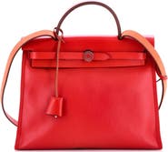 Pre-Owned Hermes Herbag Zip Berline Vache Canvas and Leather 31