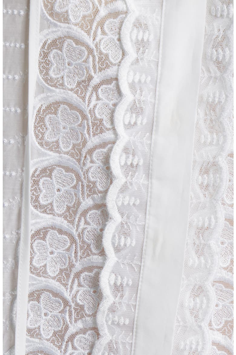 Lacey Cotton & Silk Voile Shirt, Alternate, color, WHITE