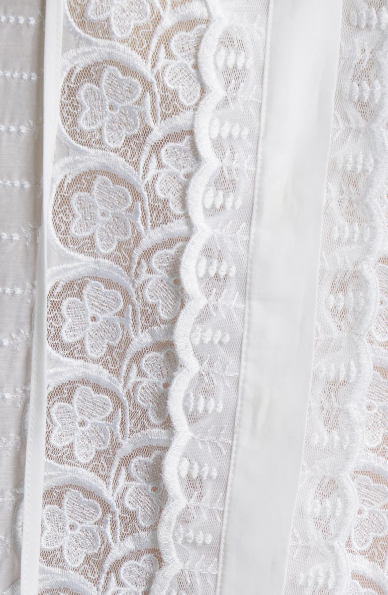 KOBI HALPERIN Lacey Cotton & Silk Voile Shirt, Alternate, color, White