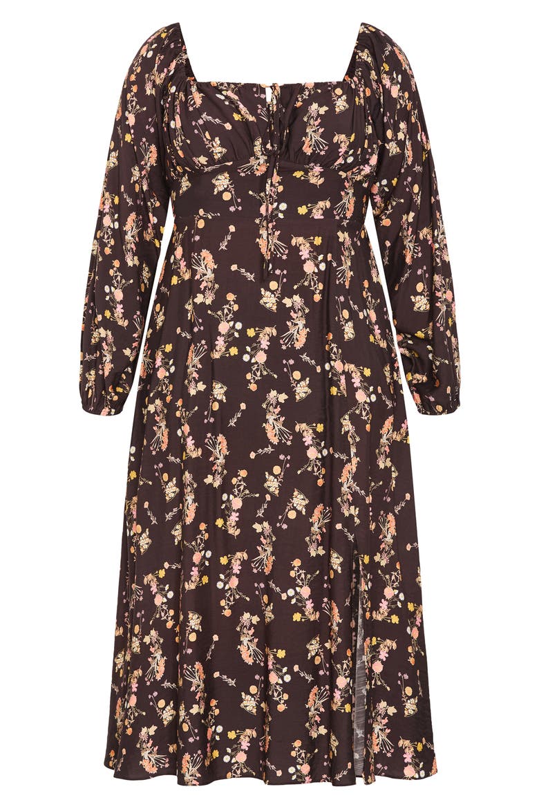 Abbigail Floral Print Long Sleeve Maxi Dress, Alternate, color, COCOA BLOOM