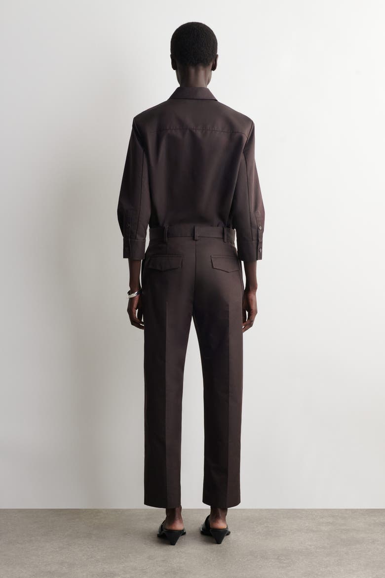 Embroidered Cotton Pants, Alternate, color, DARK BROWN