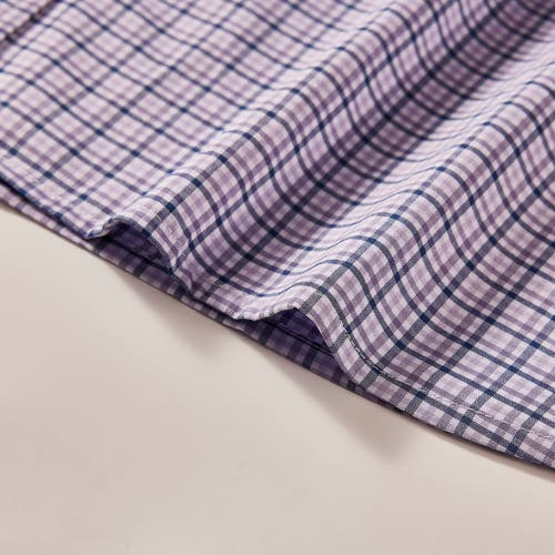 Regent Row Big And Tall Stanton Shirt Short Sleeve Button Down In Purple-plaid-6