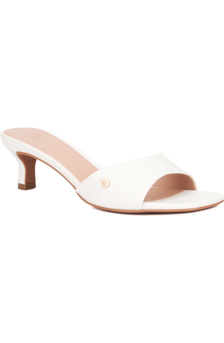 NEW YORK AND COMPANY Gaia Kitten Heel Sandal, Main, color, White