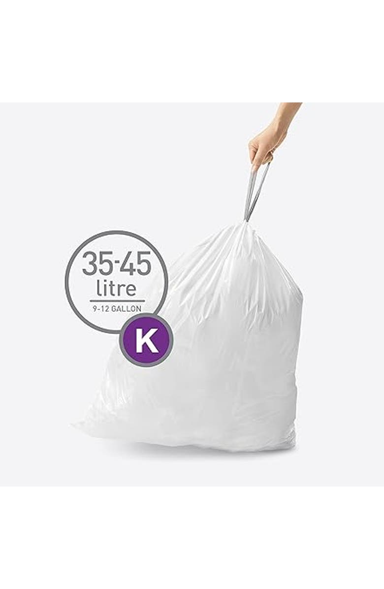 simplehuman Code K Custom Fit Liners with Quick Dispense Packs, Alternate, color, 200 Liners