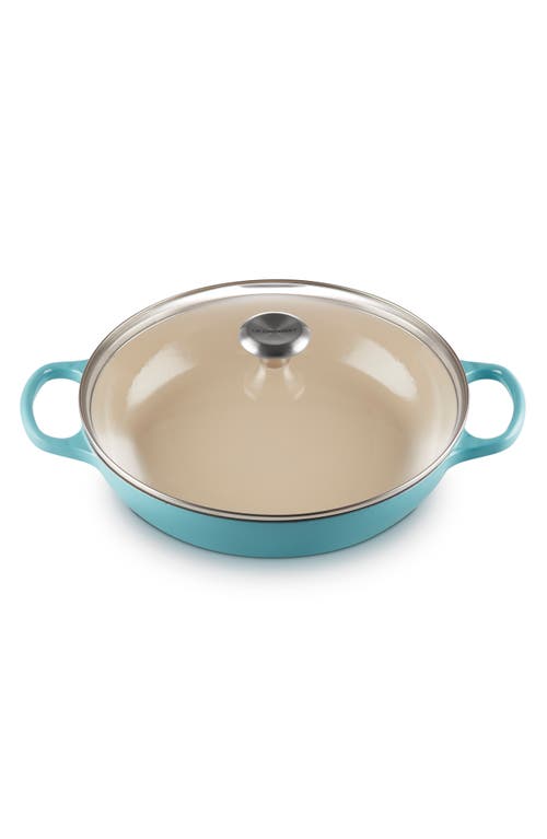 Le Creuset Enameled Cast Iron Signature Round 2.25-qt. Braiser With Glass Lid In Caribbean