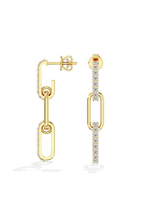 Paperclip Lab Diamond Drop Earrings in 14K Gold