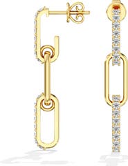 Everlee Paperclip Lab Diamond Drop Earrings in 14K Gold