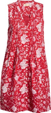 Faherty Devin Print Organic Cotton Mini Sundress