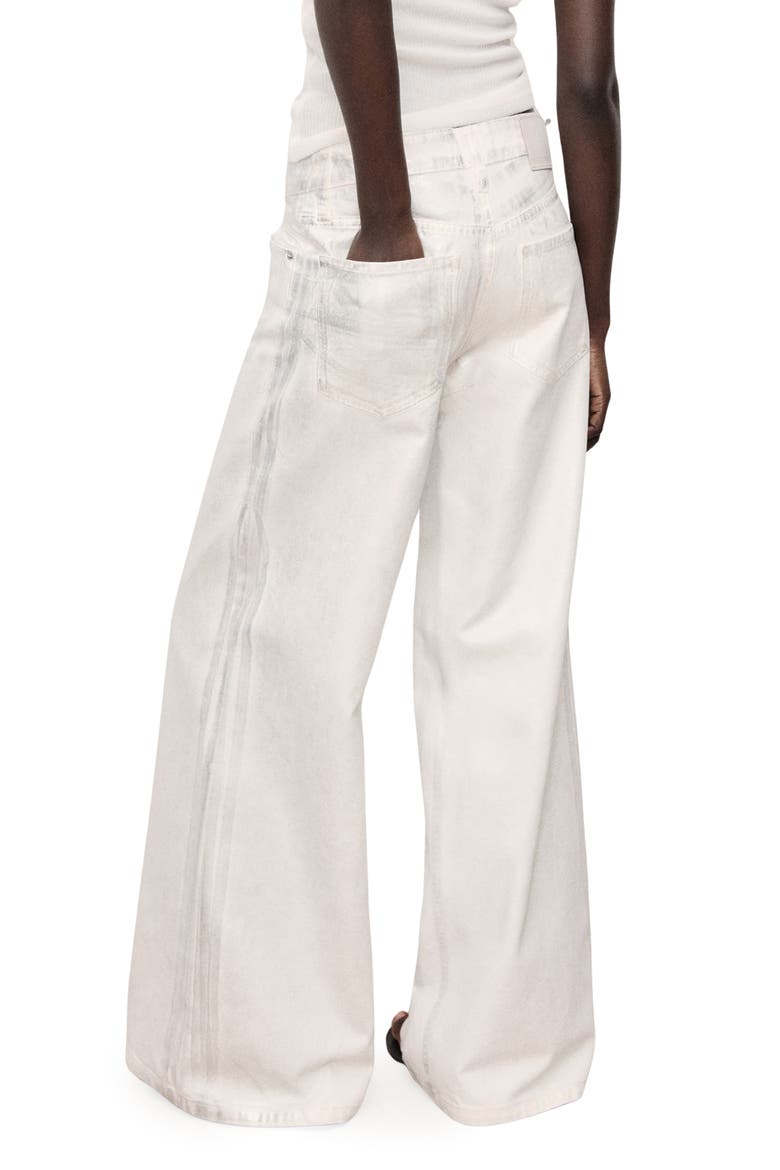 Metallic Finish Wide Leg Jeans, Alternate, color, SILVER