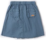 Charlotte & George Woven Denim Scallop Skirt