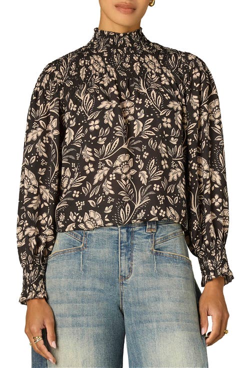 Long Smock Flounce Sleeve Funnel Neck Top