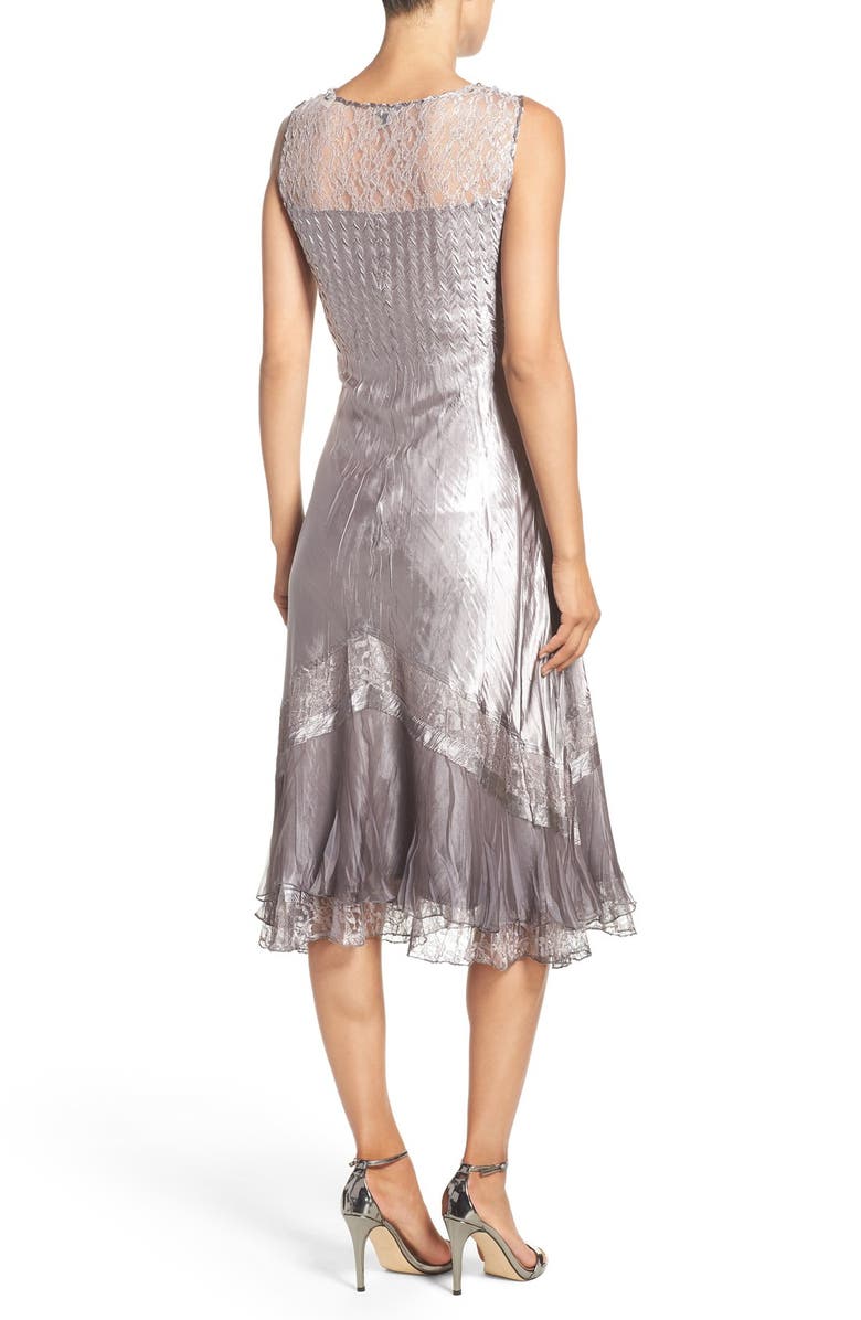 Komarov Ombré Charmeuse A-Line Dress & Chiffon Jacket, Alternate, color,