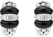 LAGOS Black Caviar Diamond Huggie Hoop Earrings