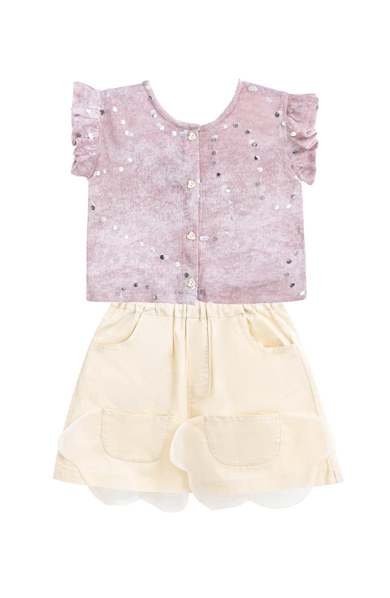 Mimi Tutu Mauve Cream Sequin Shorts Set, Alternate, color, Mauve