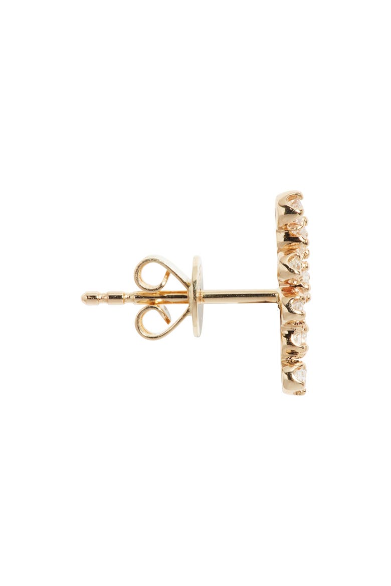 Diamond Cluster Stud Earrings, Alternate, color, YELLOW GOLD