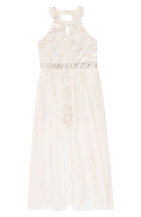Kids' Glitter Lace Walk Thru Romper (Big Kid)