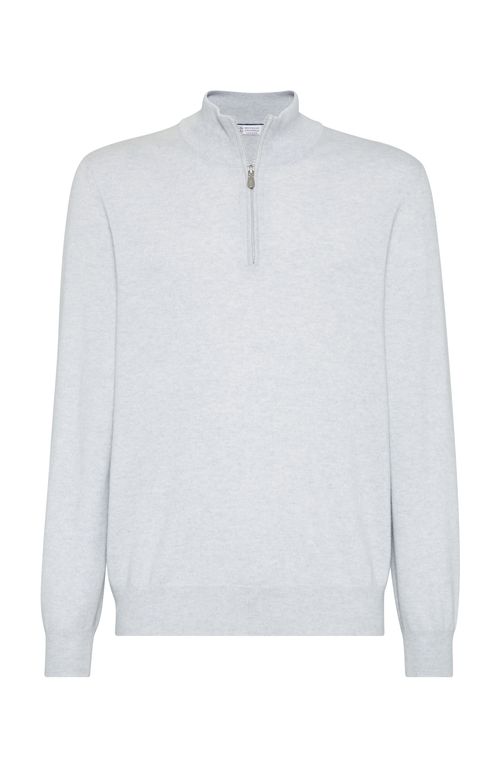 Brunello Cucinelli Cashmere Sweater In Light Grey