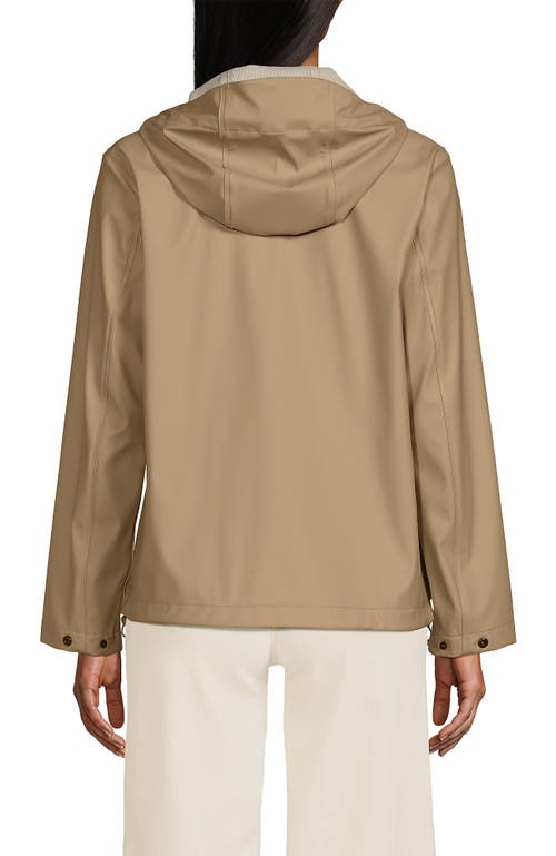 Lands' End Squall Waterproof Rain Slicker Jacket In Desert Tan