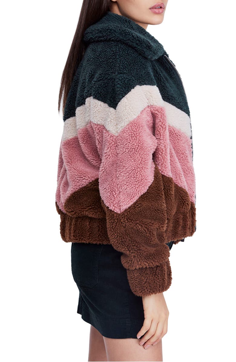 BDG Urban Outfitters Chevron Teddy Coat, Alternate, color, 