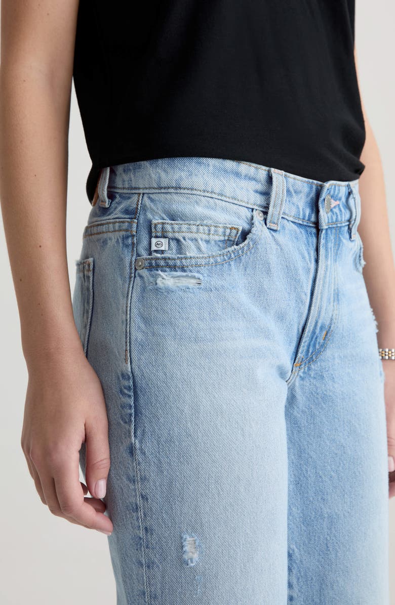 AG Sandra Ripped Low Rise Slim Straight Leg Jeans, Alternate, color, Soft Focus Destructed