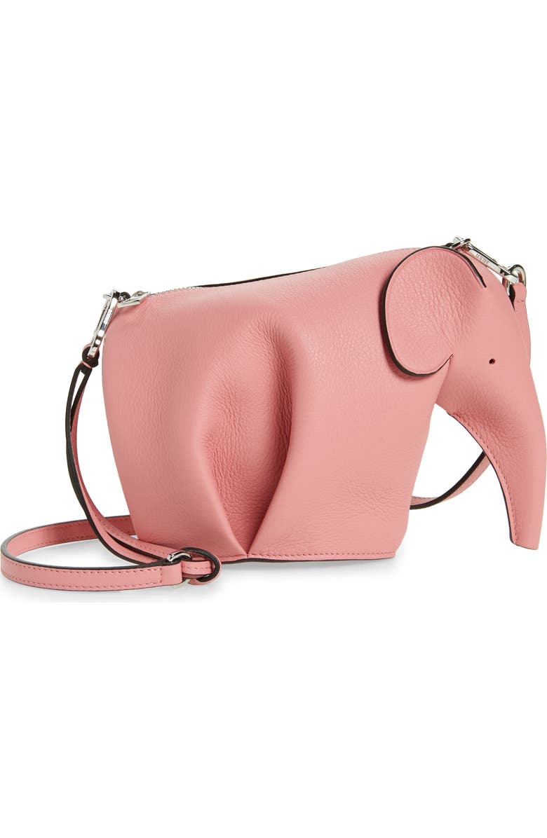 Loewe Mini Elephant Leather Crossbody Bag, Main, color,
