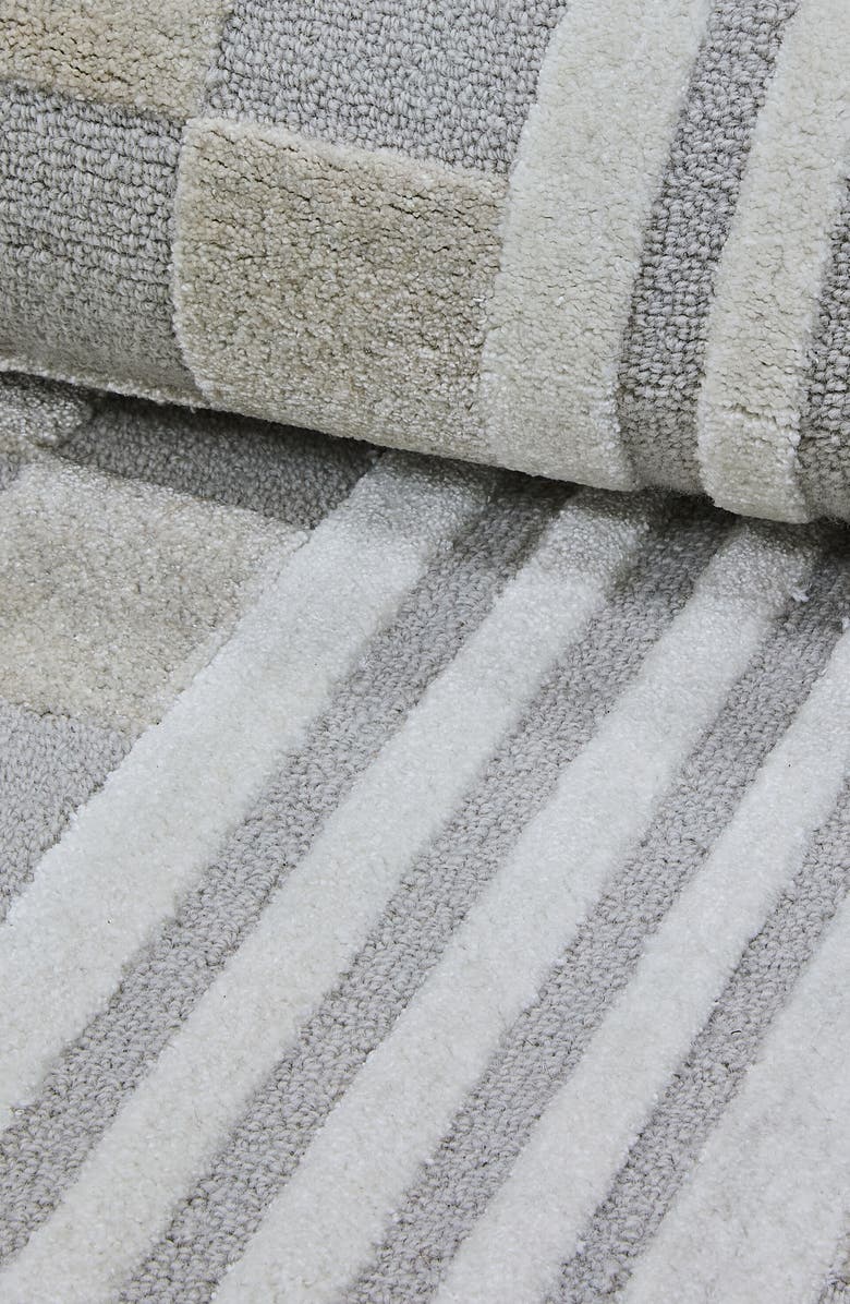 MACKENZIE CHILDS Light Grey Tonal Check Runner, Alternate, color, Grey