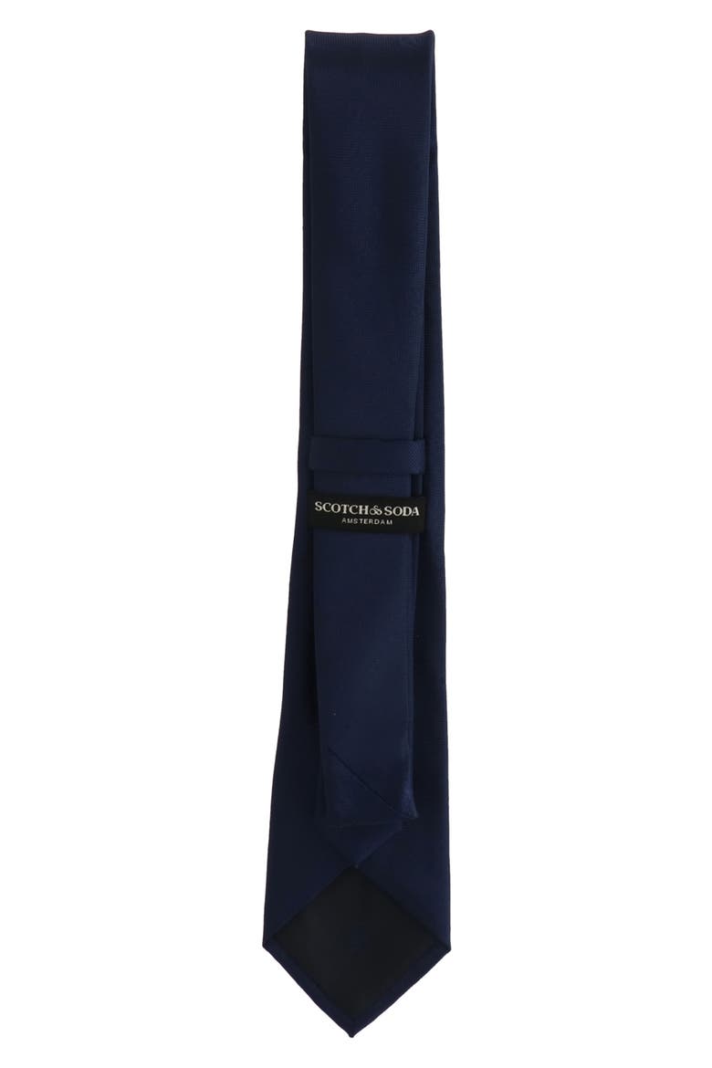 Tonal Ampersand Logo Print Tie, Alternate, color, NAVY