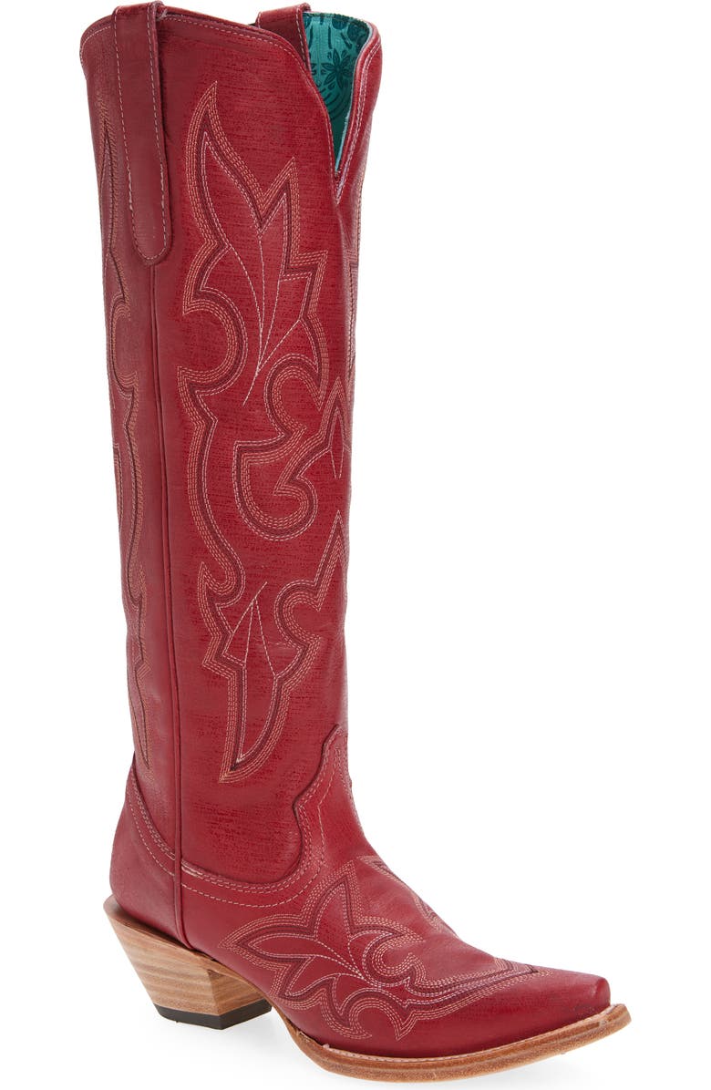 CORRAL Knee High Western Boot, Main, color, Red
