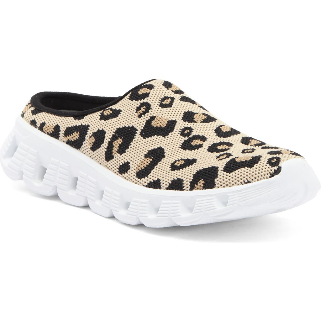 Jslides Knit Mule In Leopard