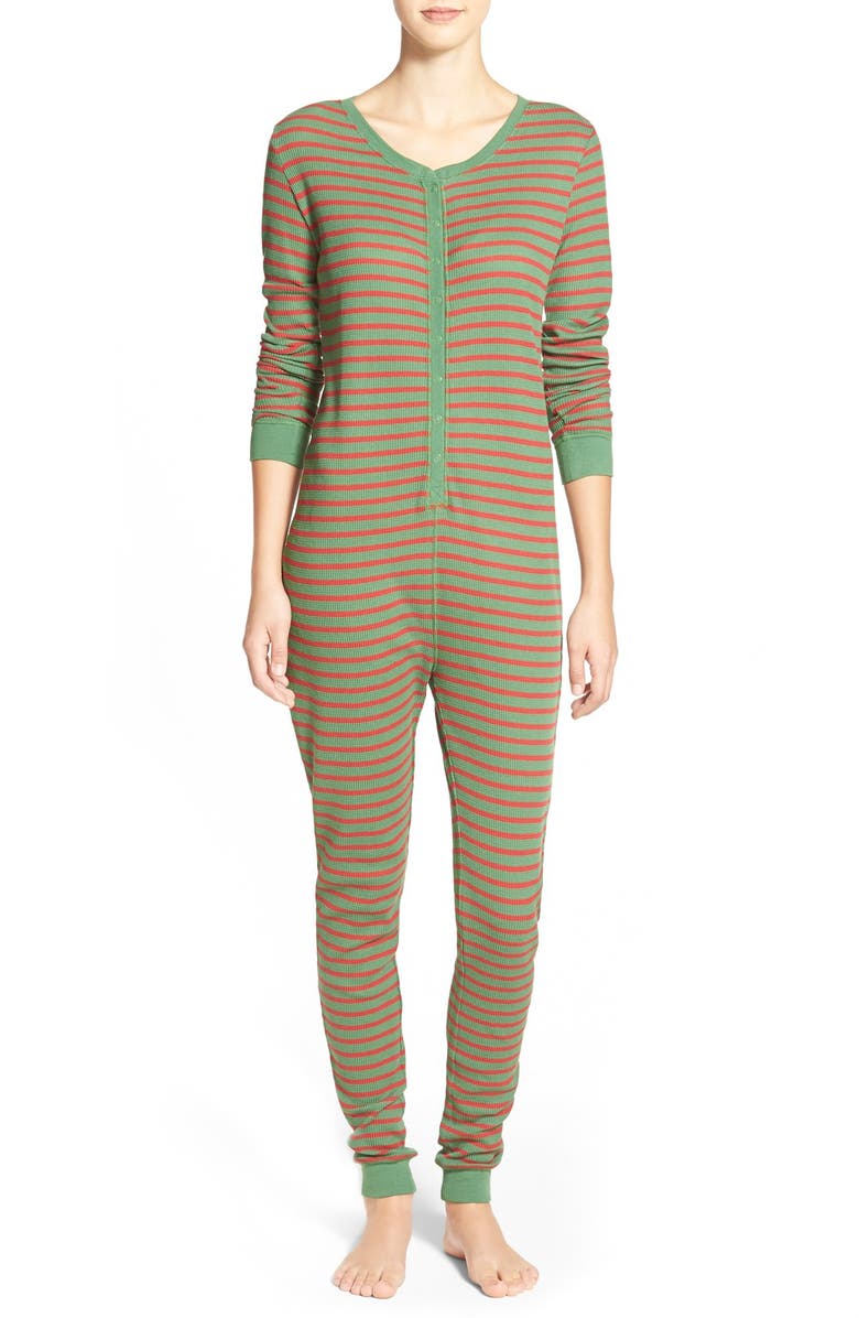 BP. Undercover 'Holiday Cactus' Thermal One-Piece Pajamas, Main, color, 