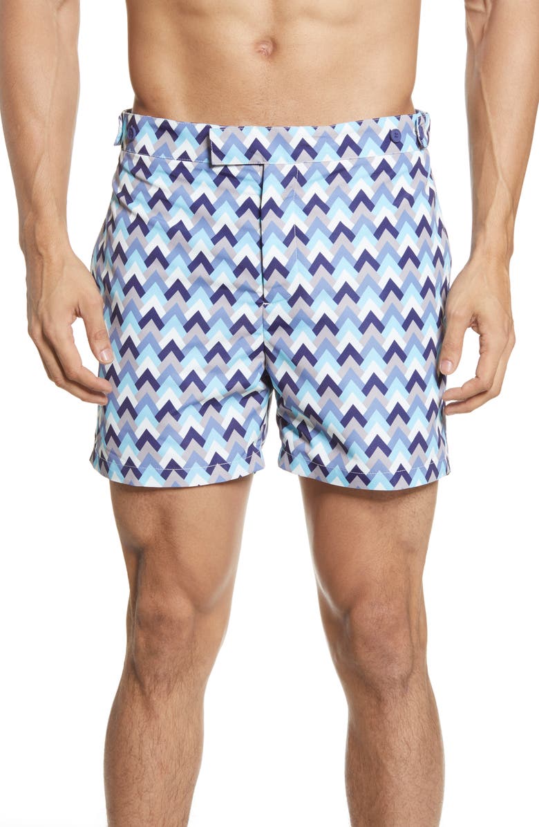 Frescobol Carioca Parquet Tailored Swim Shorts, Main, color, 