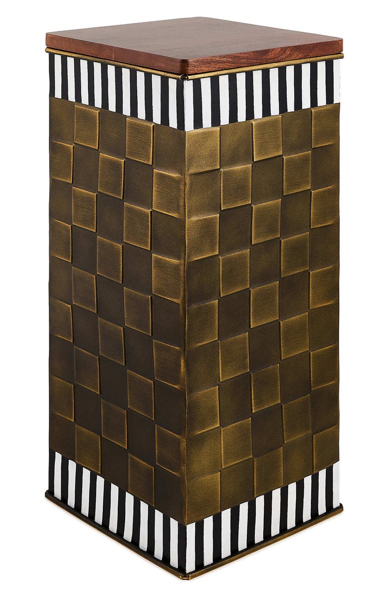 MACKENZIE CHILDS Courtly Stripe Tall Storage Bin, Main, color, Brass