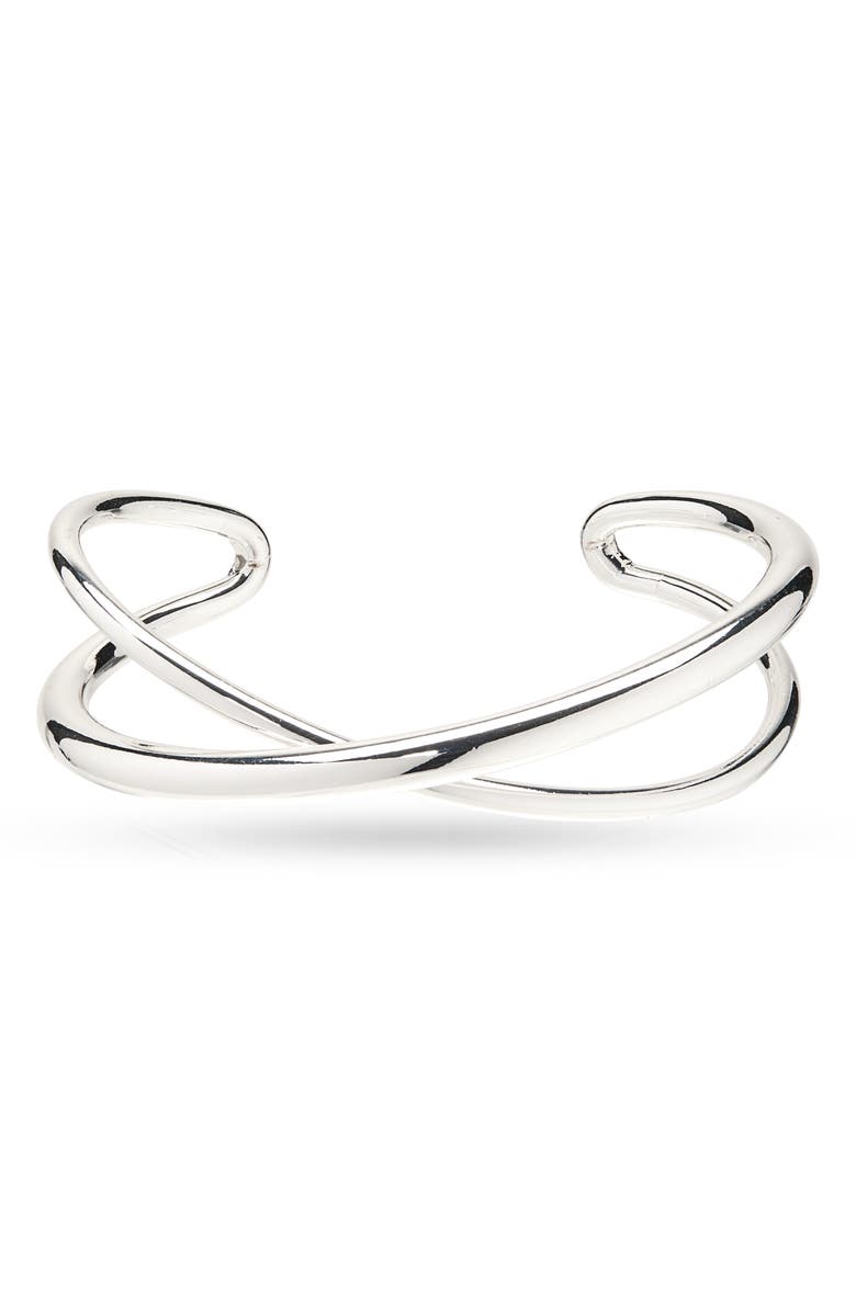Nordstrom Crossover Cuff Bracelet, Main, color, Silver