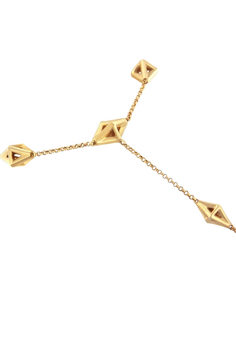 14K Yellow Gold 1/4 Cttw Diamond Ring and Bracelet Hand Chain, Alternate, color, Yellow