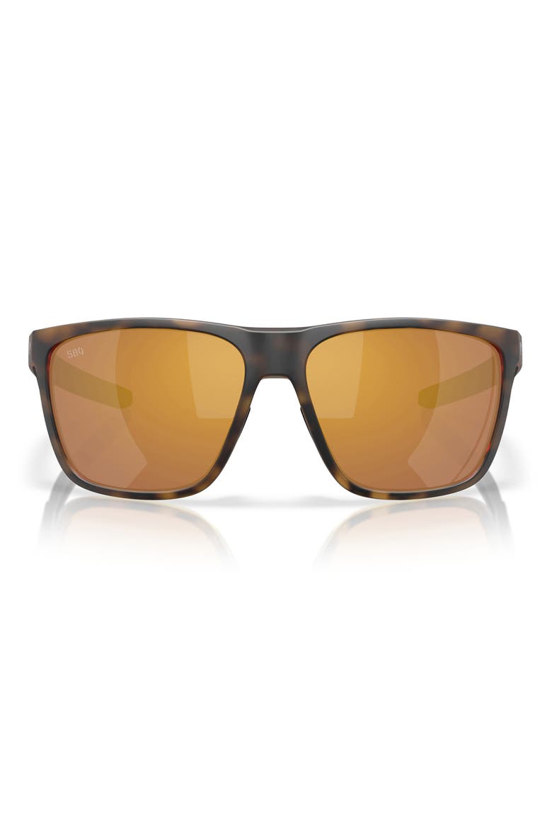 62mm Square Sunglasses, Main, color, MATTE TORTOISE/ GOLD 580G