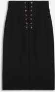 Nocturne Eyelet Detail High Waist Midi Skirt