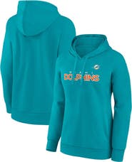 FANATICS Women's Fanatics Branded Aqua Miami Dolphins Checklist Crossover V-Neck Pullover Hoodie