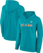 FANATICS Women's Fanatics Branded Aqua Miami Dolphins Checklist Crossover V-Neck Pullover Hoodie