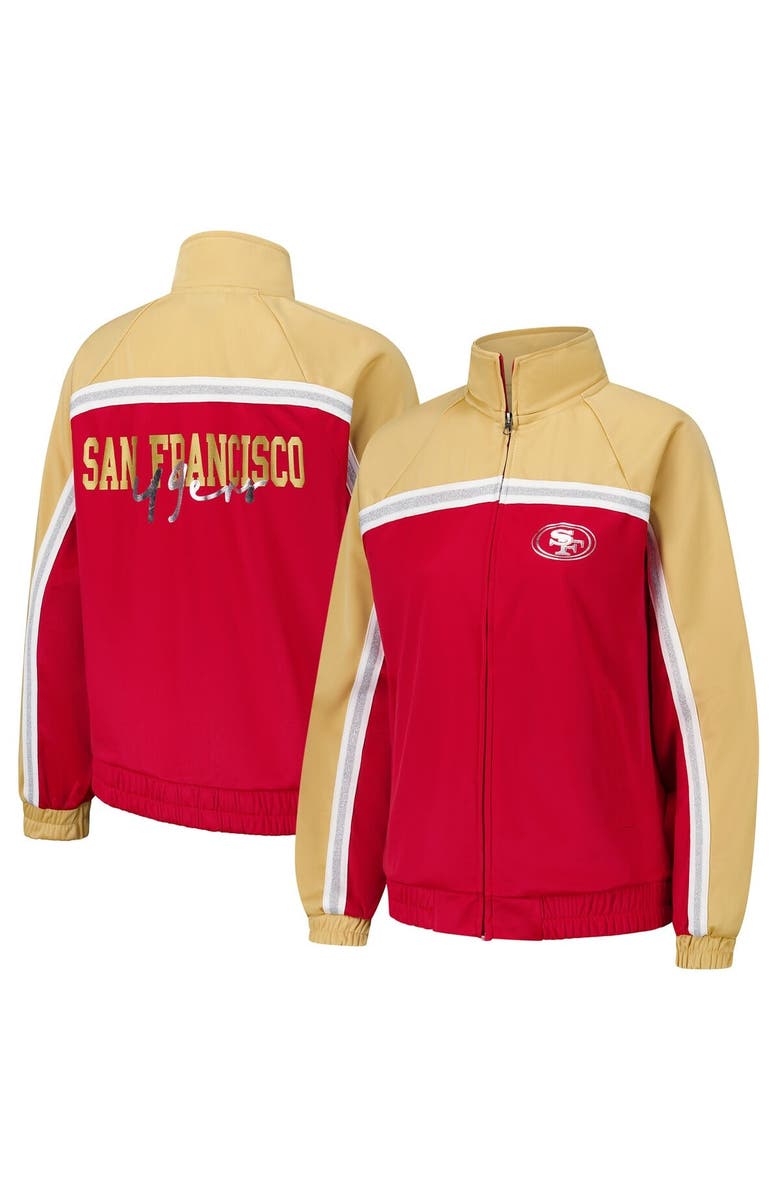 G-III 4HER BY CARL BANKS Women's G-III 4Her by Carl Banks Scarlet San Francisco 49ers Post Game Full-Zip Track Jacket, Main, color, Scarlet