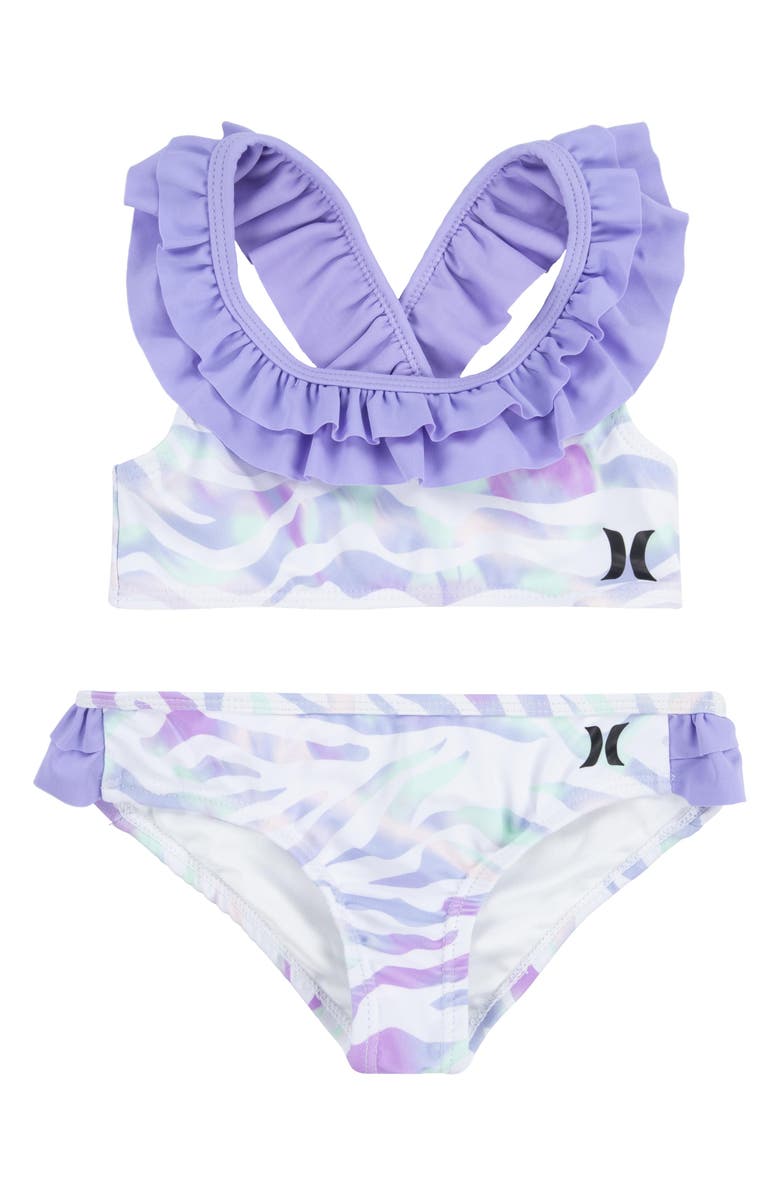 Hurley Kids' Ruffle Two-Piece Swimsuit, Main, color, 
