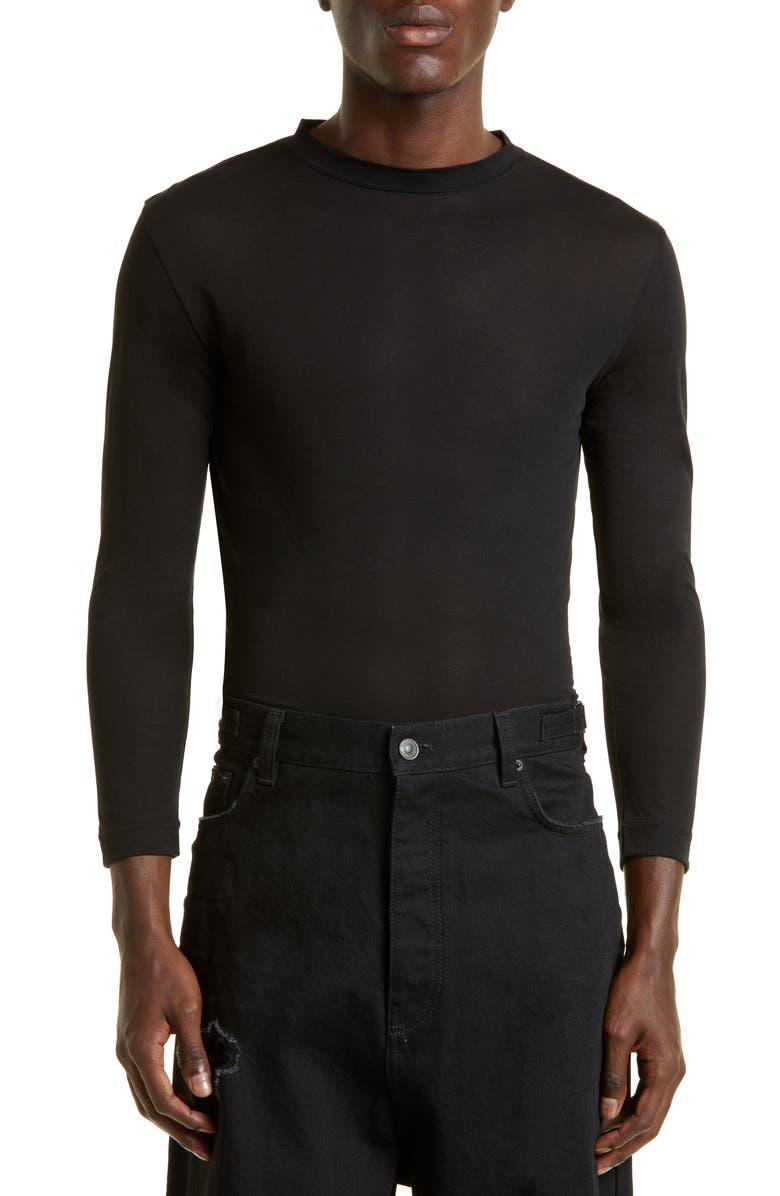 Balenciaga Men's Fitted Long Sleeve Mesh T-Shirt, Main, color, 