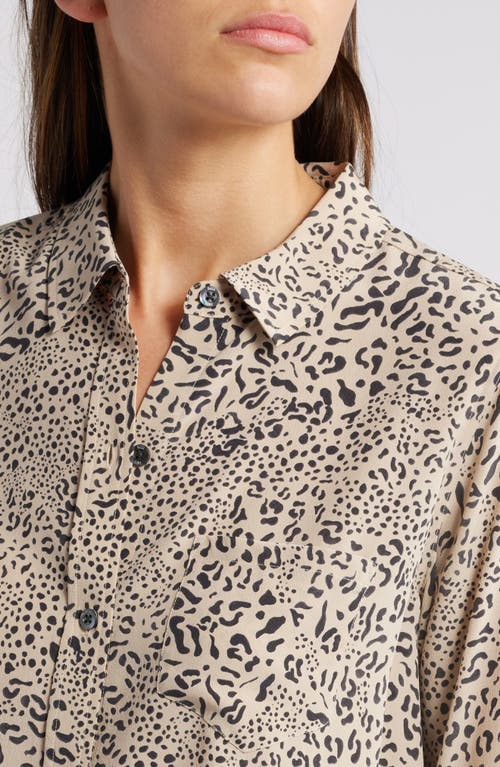 Rails Kate Wild Cat Print Button-up Shirt In Sand Mixed Cheetah